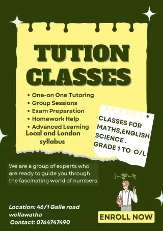 Maths,English and science classes from 1 to o/l