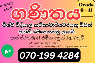 Maths Grade 6-11 |ගණිතය (6-11 ශ්‍රේණි) - විශේෂ පන්ති