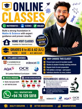 MATHS_SCIENCE_BIOLOGY ONLINE/VISIT CLASSES