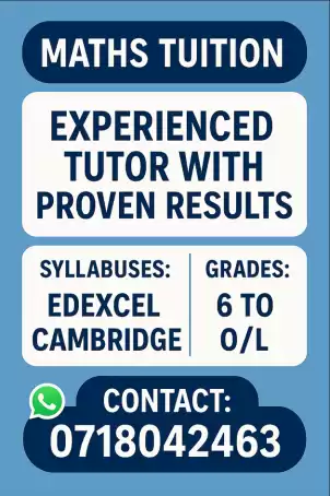 Maths tuition with Eranga (home visit)