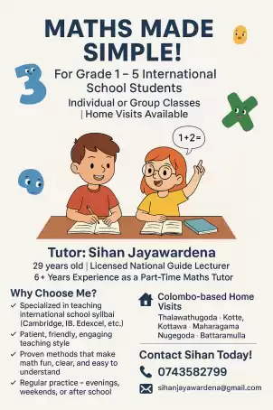 Maths Tutor for kids (Grade 1-5) English Medium Maths Tutor for kids (Grade 1-5) English Medium