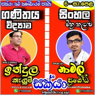 ගණිතය/විද්යාව/සිංහල/චිත්ර නව පන්ති