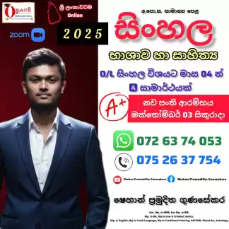 සිංහල භාශාව හා සාහිත්‍ය පංති