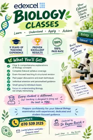 O/L and A/L Edexcel Biology classes