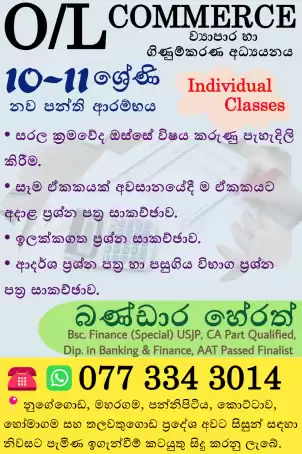 O/L Business & Accounting Studies - Sinhala Medium