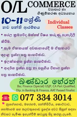 O/L Business & Accounting Studies - Sinhala Medium