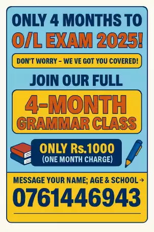 O/L English speed rivision Online classes or 2026 O/L studnets