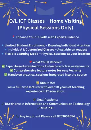 O/L - ICT (Sinhala & English Medium) - Home Visiting