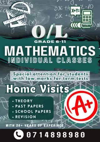O/L MATHEMATICS GRADE 6-11 INDIVIDUAL CLASSES 🎯