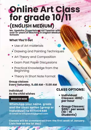 O/L Online Art Class- English Medium