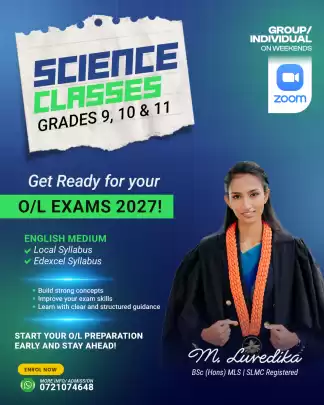 🌟 O/L Science Classes (English Medium)– Edexcel & Local Syllabus | Online Individual & Group Classes