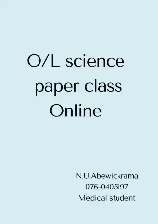 O/L science paper class