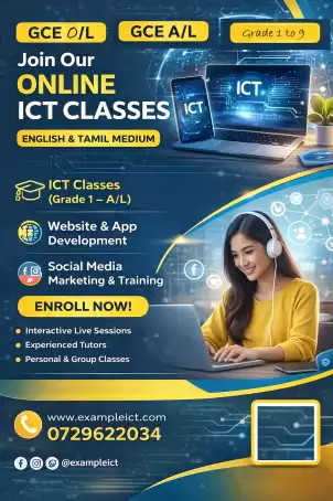 OL AL ICT Classes Online Classes English Tamil Medium Individual and group classes