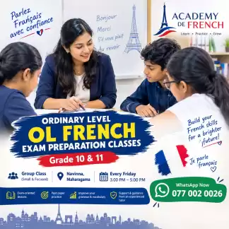 🇫🇷📚 **OL FRENCH CLASSES FOR 2027 & 2028 O/L STUDENTS** 🎓✨