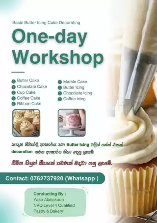 One day Basic Butter Icing cake Decorating Workshop