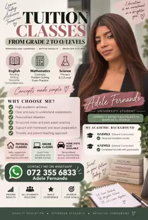Online and Home visit classes for grades 2 - Olevel
