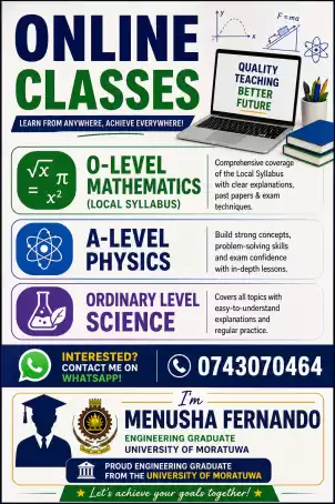 Online classes for O/L mathematics, science