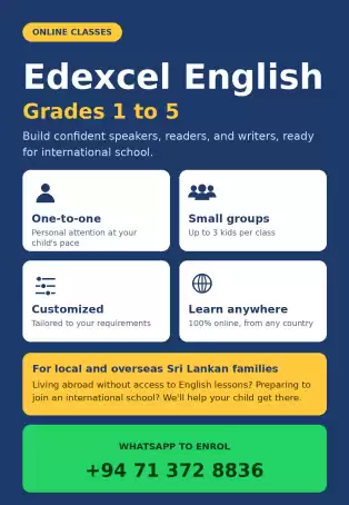 Online Edexcel English classes for Grades 1 to 5