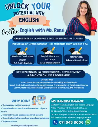Online English and English Literature Classes- from Grades 1-13