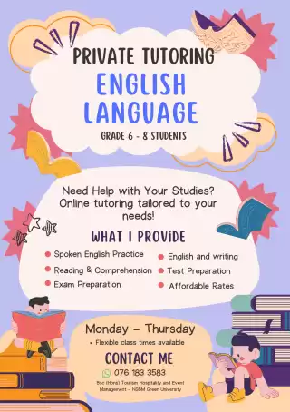 Online English Class For grade 6-8 Students