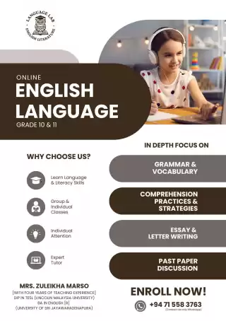 Online English Language Classes for Grade 10 & 11