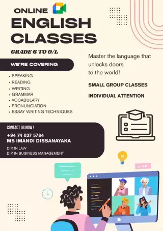 Online English Language Classes for Grade 6 to 11 ( O/L )