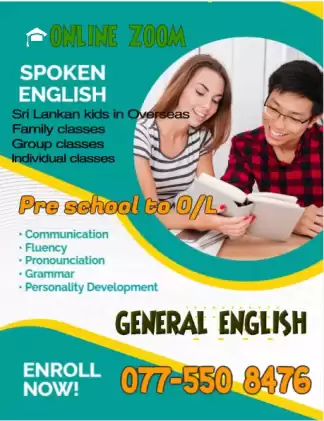 Online English spoken and syllabus classes for students islandwide