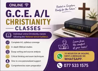 ONLINE G.C.E. A/L CHRISTIANITY CLASSES