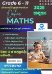 Online Grade 6-11 Maths - Sinhala/English Medium -Indidual/Group/Common