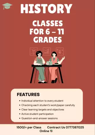 Online History Class for Grade 6 to 11 Students