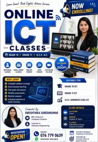 Online ICT Classes | Grade 10, Grade 11 & G.C.E. A/L | English & Tamil