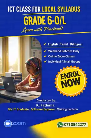 Online ICT Classes – Grade 6 to O/L (English | Tamil)