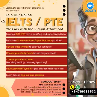 ONLINE IELTS/PTE CLASSES
