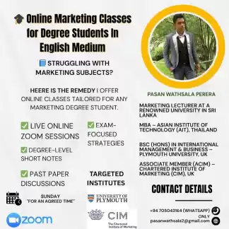 Online Marketing Classes for Degree Students in English Medium