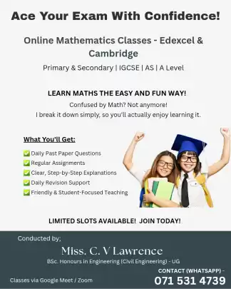 Online Mathematics Classes - Edexcel & Cambridge