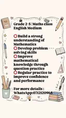 Online Mathematics Classes for Grades 2 – 5 English & Sinhala Medium