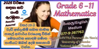 Online mathematics grade 6-11 sinhala /English mediume