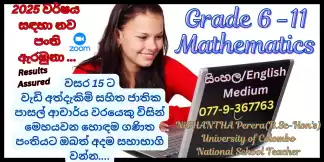 Online Mathematics - Sinhala/English Mediume -Grade 6-11