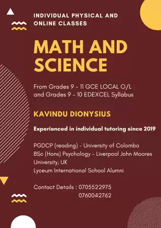 Online/Physical Classes
