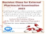 Online Revision Class for External Pharmacist Examination