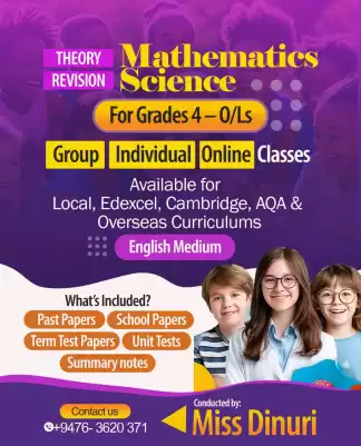 Online Tuition for Local & International Syllabi Group and Individual Online Classes for Grades 4 – O/Ls Available for Local, Edexcel, Cambridge, AQA 