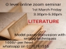 Online zoom literature seminar