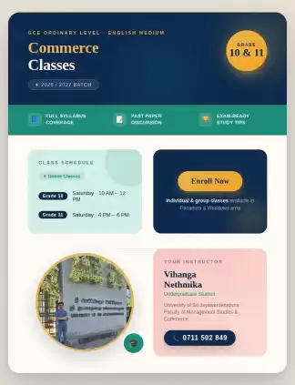 Ordinary Level Commerce Class (English Medium)