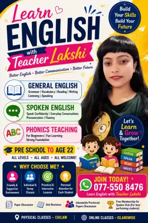Physical and Online English Spoken and Syllabus classes for students