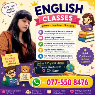 Physical and Online English Spoken and Syllabus classes for students