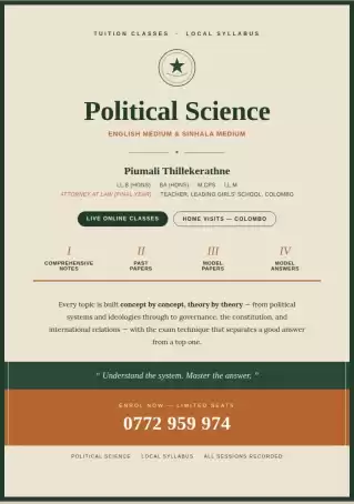 Political Science - English and Sinhala medium