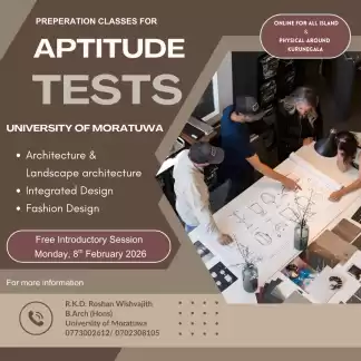 PREPERATION CLASSES FOR APTITUDE TEST OF UNIVERSITY OF MORATUWA