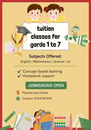 Primary classes from Grade 1 to 7