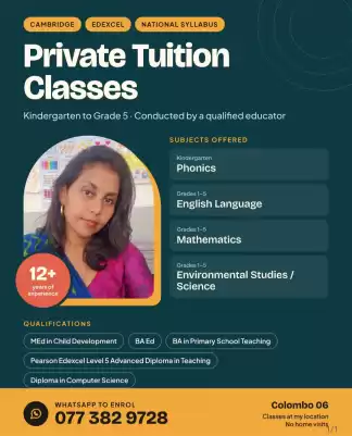 Private Tuition Classes- Kindergarten to Grade 5