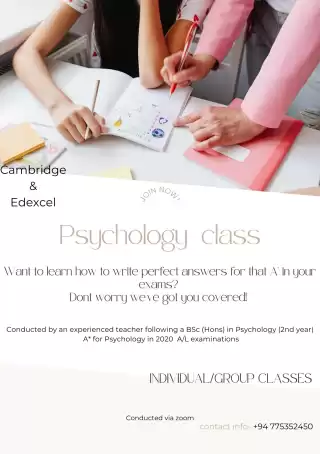 Psychology classes for O/L and A/L students